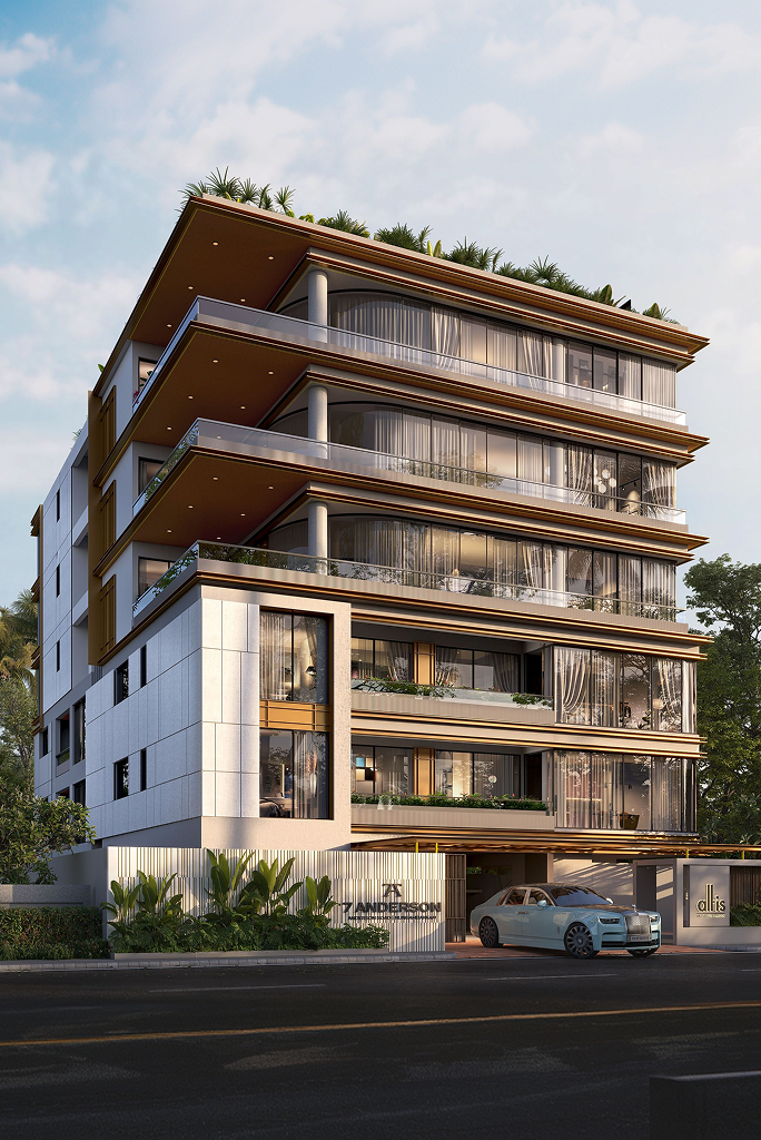 7 Anderson building exterior — a contemporary low-density residence